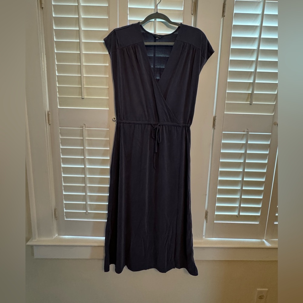 NWOT Lucky Brand sandwashed blue-grey midi dress